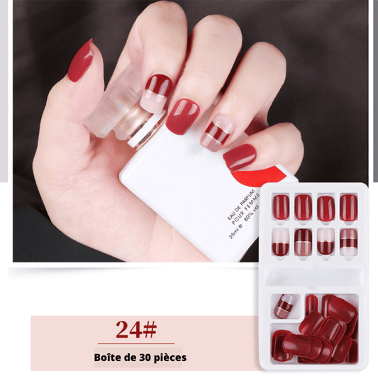 Kit Manucure Faux Ongles Réutilisables Rouge/Rose